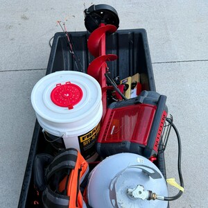 Kit organizador para trineo de pesca en hielo / Soporte para taladro de punta de caña / Shappell Otter Eskimo Fit / Fabricado en EE. UU. / Sorted3D imagen 3