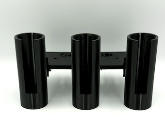 Ice Fishing Rod Holder 3 Rod | Sled Rail Mount Reel Through Slots | Shappell Otter Eskimo Fit | USA Made PETG | Sorted3D