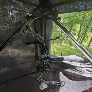 Bow Hunter Hub Blind Kit | Compound Bow Hanger + Cup Holder Combo | Drop-On Set for Ameristep Primos Rhino | USA Made image 4