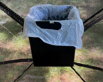 Hub Blind Trash Bin | Pop and Beer Can Holder | Pop Up Blind Garbage Can | Ice Shanty Trash | Hangs from Poles