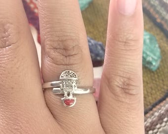 Anello in argento Tumi, coltello cerimoniale degli Inca • Anello andino in argento sterling • Anello peruviano artigianale