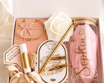 Personalized Bridesmaid Gift Box, Will You Be My Bridesmaid Proposal Box, Maid of Honor or Matron of Honor Bridal Party Gift Set