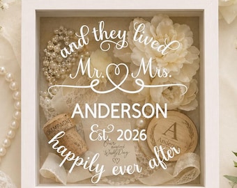 Personalized Wedding Keepsake Shadow Box, Custom Wedding Memory Display Frame, Bridal Shower Gift, Wedding Day Memento Box for Couple