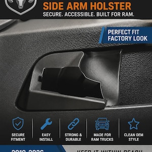 Vehicle Center Console Side Arm Holster for 2019–2026 5th Gen RAM