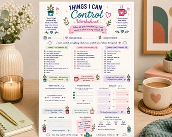 Things I Can Control Worksheet | Anxiety Relief | Mental Wellness Planner | (Digital Download)