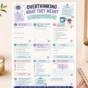 Overthinking What They Meant | ADHD Anxiety Rejection Sensitivity Printable (Digital Download)