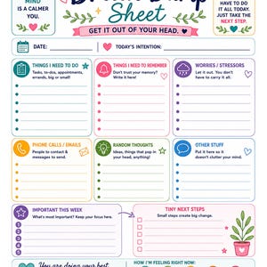 ADHD Brain Dump Planner Printable | Organize Thoughts, Tasks, Worries (Fillable PDF) bild 7