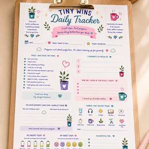 Tiny Wins Daily Tracker | Burnout Recovery, Self Care Journal Printable (Digital Download) image 7