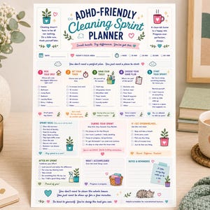 Piano di pulizia personalizzato per persone con ADHD / Lista di controllo per le pulizie in situazioni di emergenza / (Download digitale)