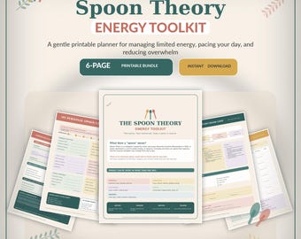 Spoon Theory Energy Toolkit Printable | Chronic Illness Pacing Planner (PDF)