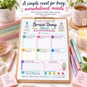 ADHD Brain Dump Planner Printable | Organize Thoughts, Tasks, Worries (Fillable PDF) bild 5