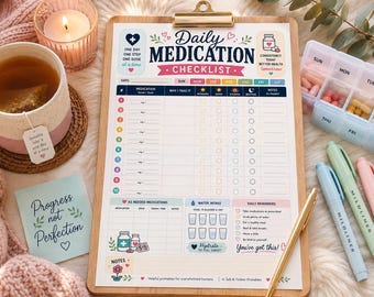 Medication Log | Daily Pill Tracker | Medical Binder Insert | Chronic Illness | (Digital Download)