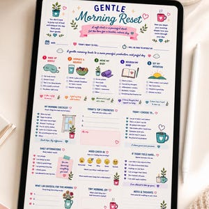 Gentle Morning Reset Printable | Morning Routine Planner | Self Care Worksheet | Wellness Journal (Digital Download) image 3