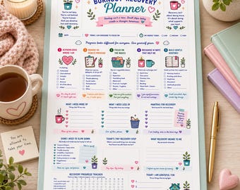 Burnout Recovery Planner | ADHD Self Care Printable | Mental Health Wellness Journal (Digital Download)