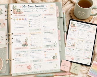 My New Normal Long COVID Planner | Chronic Illness Wellness Journal | Spoon Theory Tracker | Gentle Recovery & Energy Planner PDF