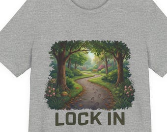 Forest Walk T-Shirt | Footprint Trail Tee | Nature Path Shirt | Lock In Life | Unisex Heavy Cotton Graphic Tee