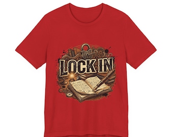 Steampunk Journal T-Shirt | Oil Lamp Tee | Manuscript Shirt | Lock In Life | Unisex Heavy Cotton Graphic Tee