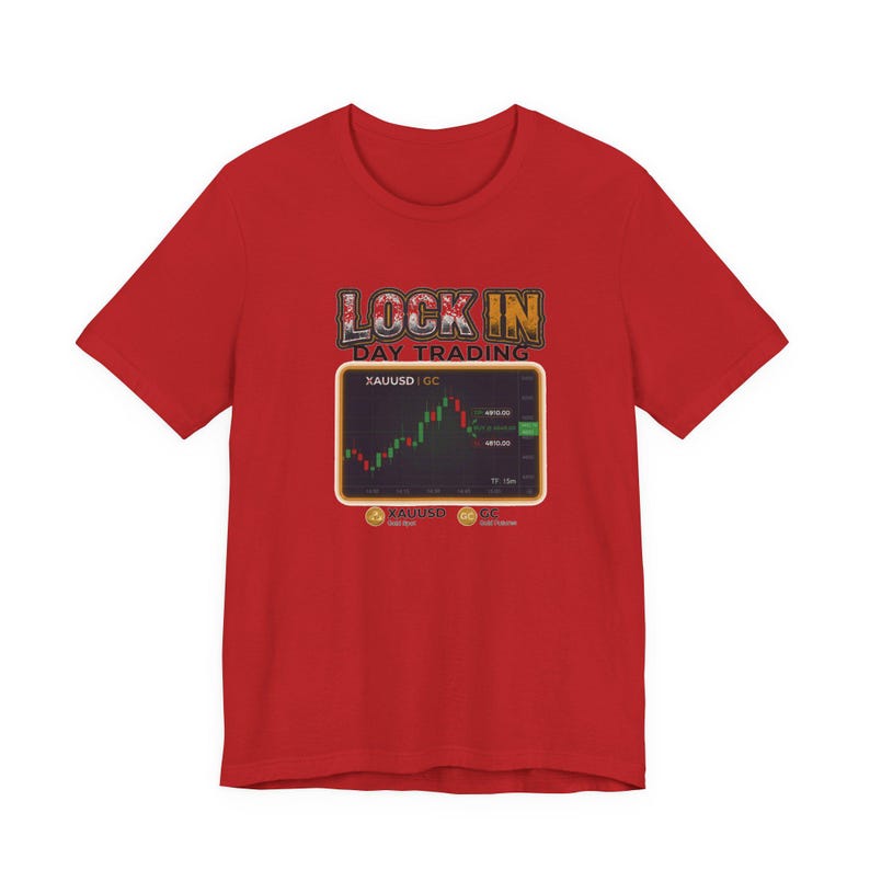 Day Trading T-Shirt | XAUUSD GC Gold Futures 15m Chart | Trader Tee | Unisex Gift image 1