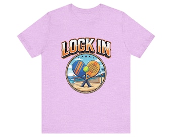 Beach Tennis Tee Shirt | Bold Lock In Crossed Paddles | Unisex Heavy Cotton Tee