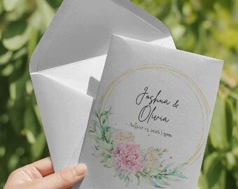 Floral Wedding Invite Design (with envelopes!)