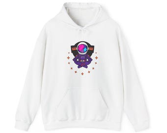 Sudadera con capucha Synthwave Neon / Retro 80s Vaporwave Grid Sunset / Ropa urbana con brillo neón eléctrico / Sudadera con capucha