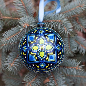 Ukrainian Traditional Christmas Ornaments, Hand painted Christmas Baubles, Holiday Decor for Christmas Tree, Floral Folk Ornaments