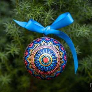 Blaue Mandala Weihnachtsschmuck Kugeln, Urlaub Dekor für Weihnachtsbaum