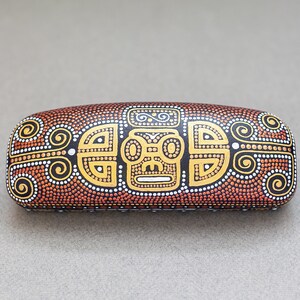 Mayan hard glasses case, Mens eyeglass case, Gift for teacher, Travel accessory, Travel gift, Gift for traveler, Tribal accessories Standard