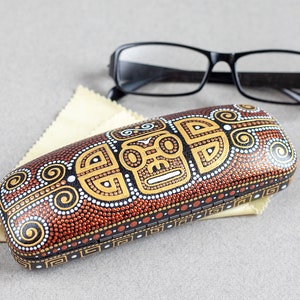 Mayan hard glasses case, Mens eyeglass case, Gift for teacher, Travel accessory, Travel gift, Gift for traveler, Tribal accessories image 7