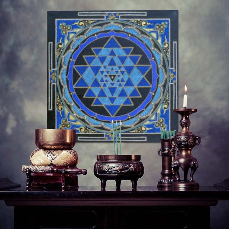 Sri Yantra Wall Art Sacred Geometry Painting Art for Etsy