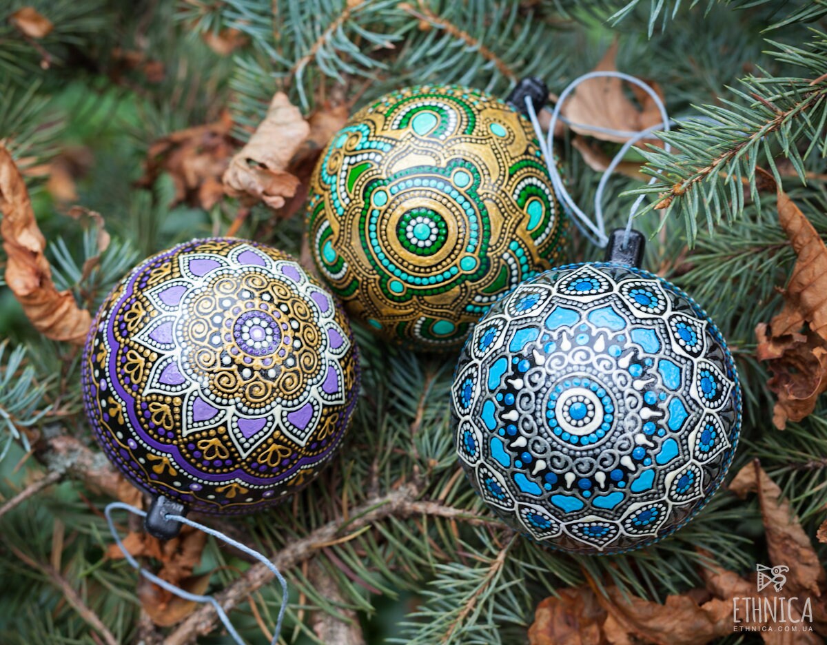 Beautiful hand painted Christmas ball Xmas gifts Christmas Etsy