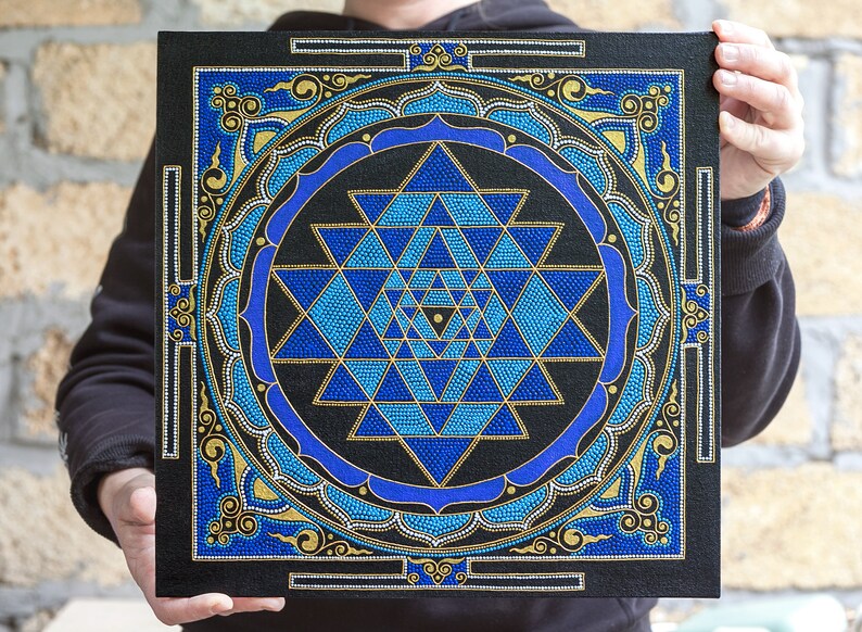 Sri Yantra Wall Art Sacred Geometry Painting Art for Etsy