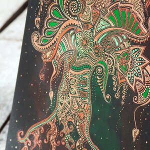 Tree of life painting, indian mehndi art, close-up view