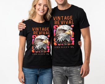 T-shirt vintage Eagle : t-shirt graphique rétro rock des années 70