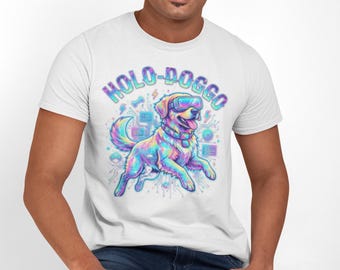 Camiseta Holo Doggo: Perro cibernético, camiseta unisex de estilo suave.