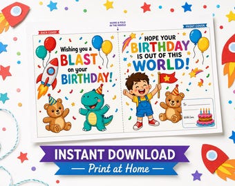 Kids Birthday Space Bright