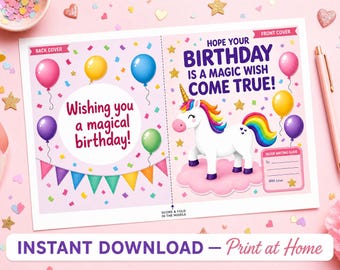 Kids Girl Birthday Unicorn Pink