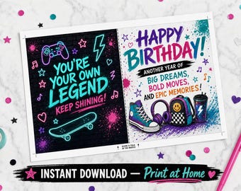 Teen Birthday Neon Grunge