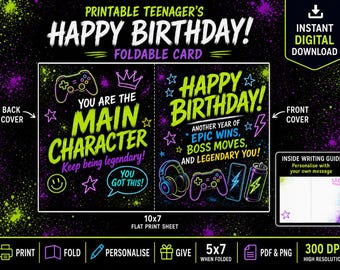 Gamer Boy Teenage Birthday Card