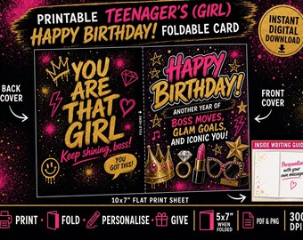 Glam Girl Teenager Birthday Carday