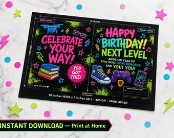 Teen Birthday Neon Tech
