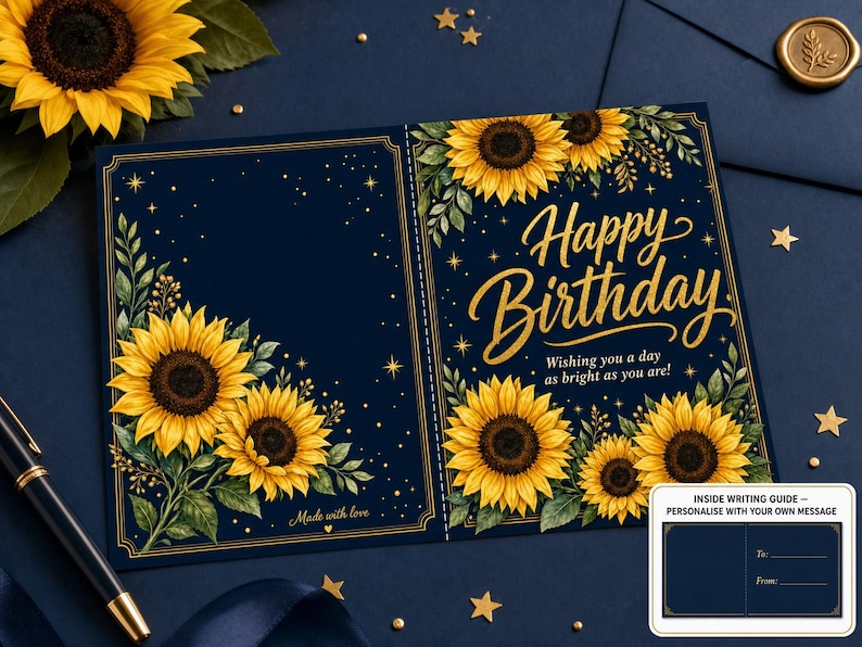 Happy Birthday Sunflower Card