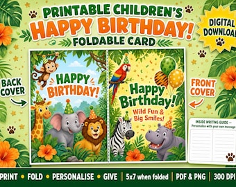 Jungle Safari Birthday Card