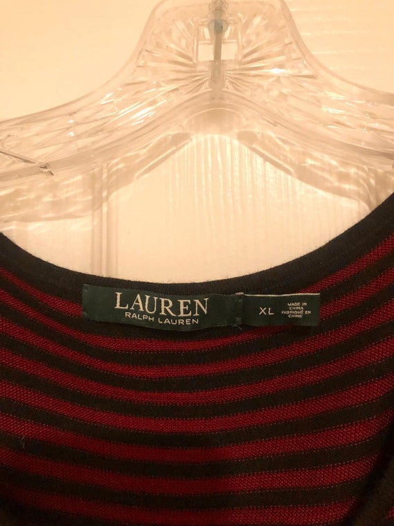 Ralph Lauren Dress, Designer Dress, Burgundy/Blac… - image 5