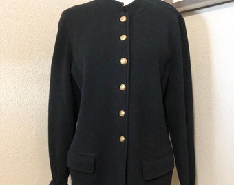 Ralph Lauren Black Sweater/Blazer Size L, Women's Black Sweater, Winter Sweater, Designer Sweater