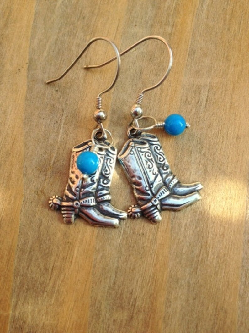 Boot Earrings Sterling Silver Ear Wires Dangle Earrings Etsy