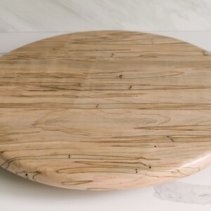 Ambrosia Maple Wood Lazy Susan, Rustic Kitchen Turntable, Mother's Day Gift image 4