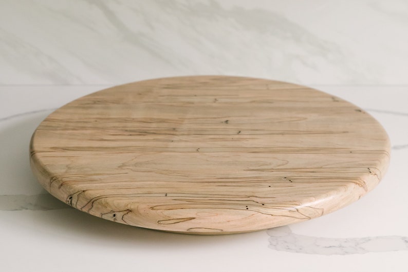 Ambrosia Maple Wood Lazy Susan, Rustic Kitchen Turntable, Mother's Day Gift image 5