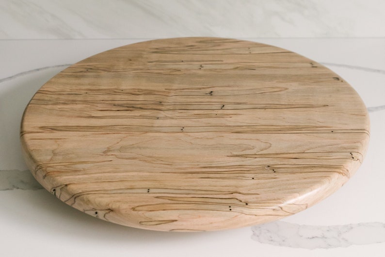 Ambrosia Maple Wood Lazy Susan, Rustic Kitchen Turntable, Mother's Day Gift image 4