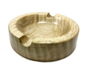 Maple Wood Cigar Ashtray 7", Handmade Smoker Gift for Dad, Man Cave Accessory